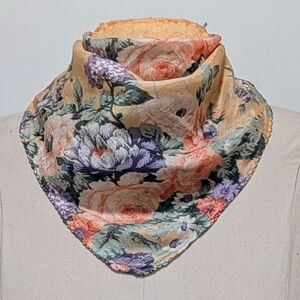 NWOT Beckwoman  21”x21” Yellow and Pink Floral Ascot Scarf